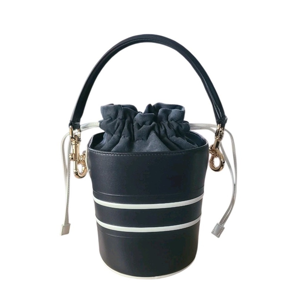Christian Dior Vibe Bucket Micro 2 Way Handbag Shoulder Bag Navy White Authentic - Picture 3 of 12